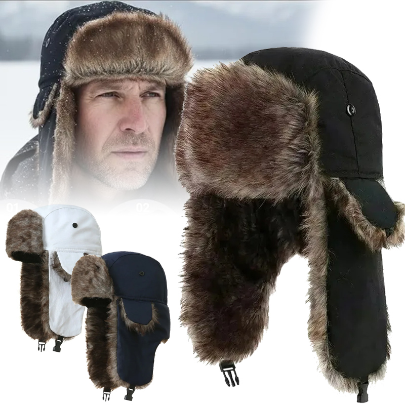 Trapper Hat Ear Flap - Унисекс зимняя шапка-ушанка, водонепроницаемая авиаторская кепка