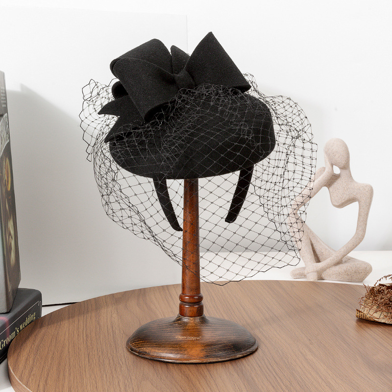 Beret French Wool - Французский черный берет-чародей, зимние элегантные цилиндры