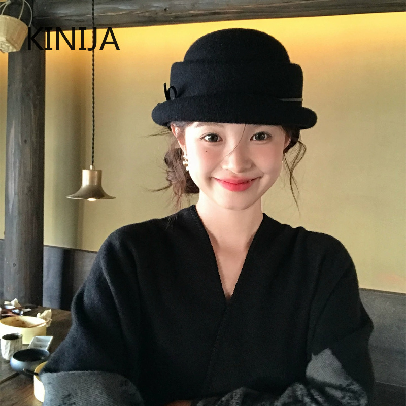 Fedora Hat Wool - Шерстяной берет в стиле Хепберн, женский